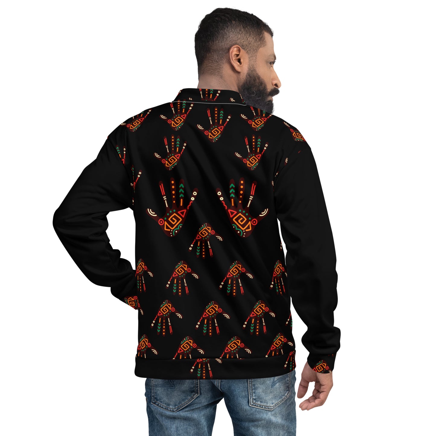 Duro Tribal Palm African Print Unisex Bomber Jacket