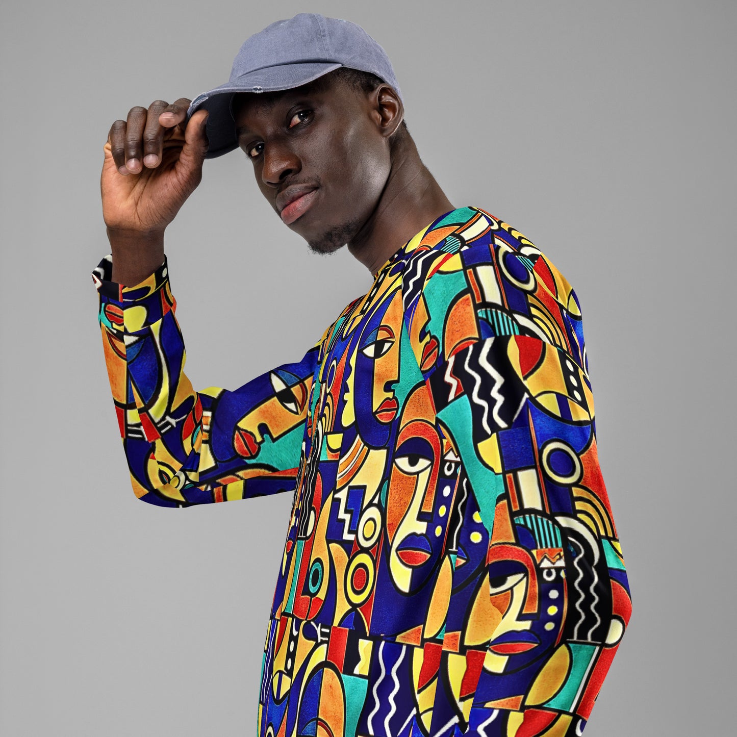Iwa African Print Men's SweatshirtProduct mockup