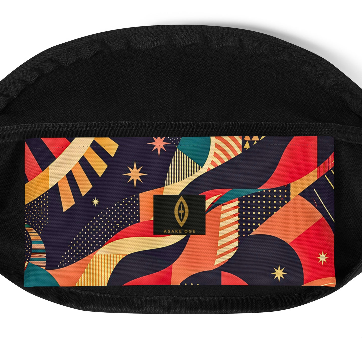 Close-up of ÌGBÀ fanny pack print