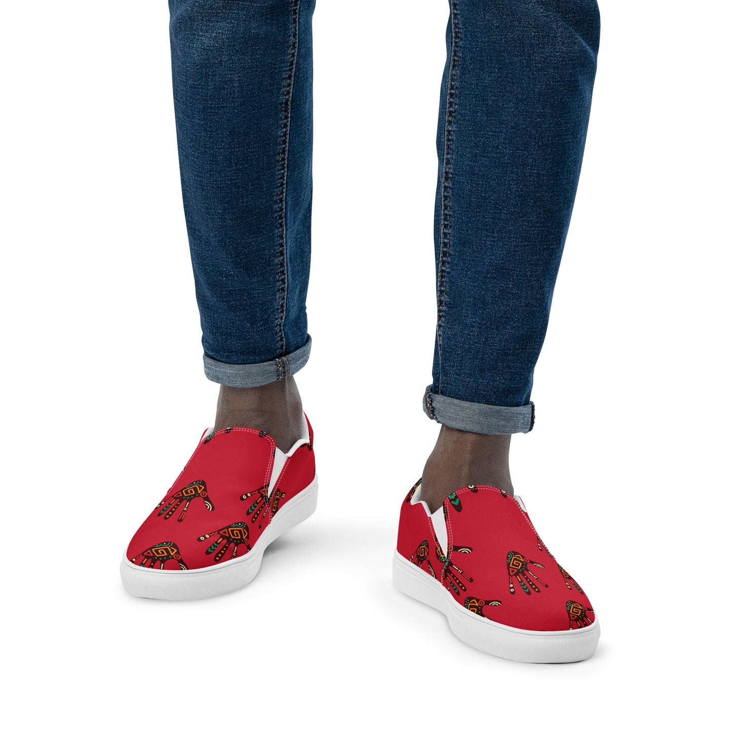 African Print Men's Slip-On Canvas Shoes | ASAKE-OGE