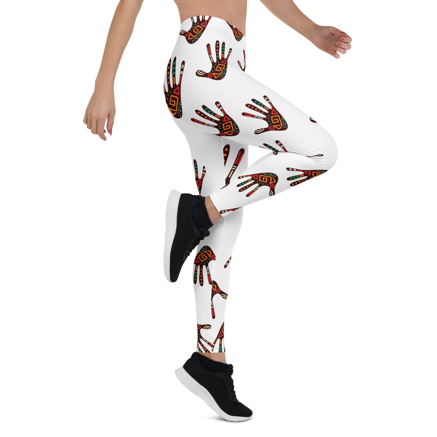 African Print Women's Leggings: Duro Tribal Palm Print | ASAKE-OGE