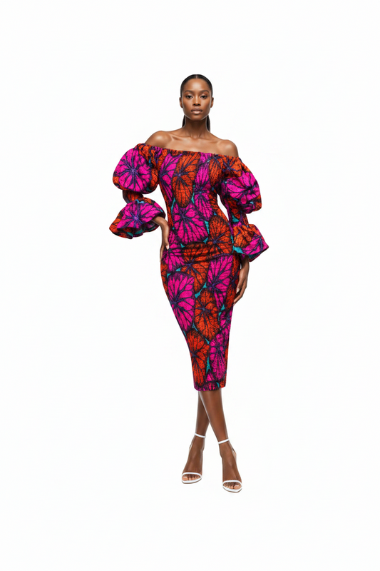 juneteenth african print designer luxury party dress