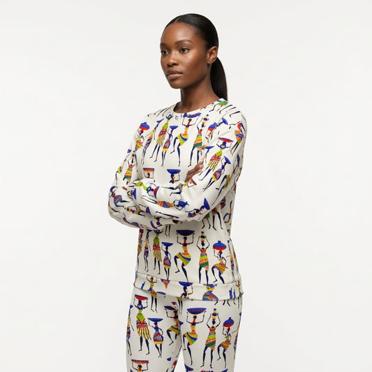 African Print Ankara Unisex Sweatshirt — Yeye Heritage Fleece Pullover