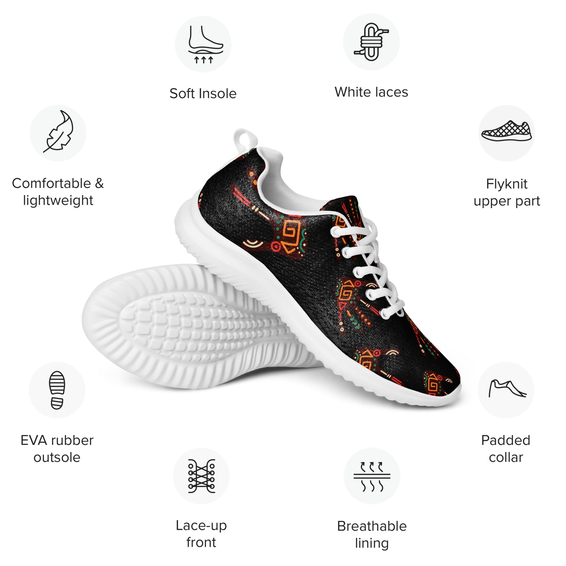 African Print Men's Athletic Shoes | ASAKE-OGE
