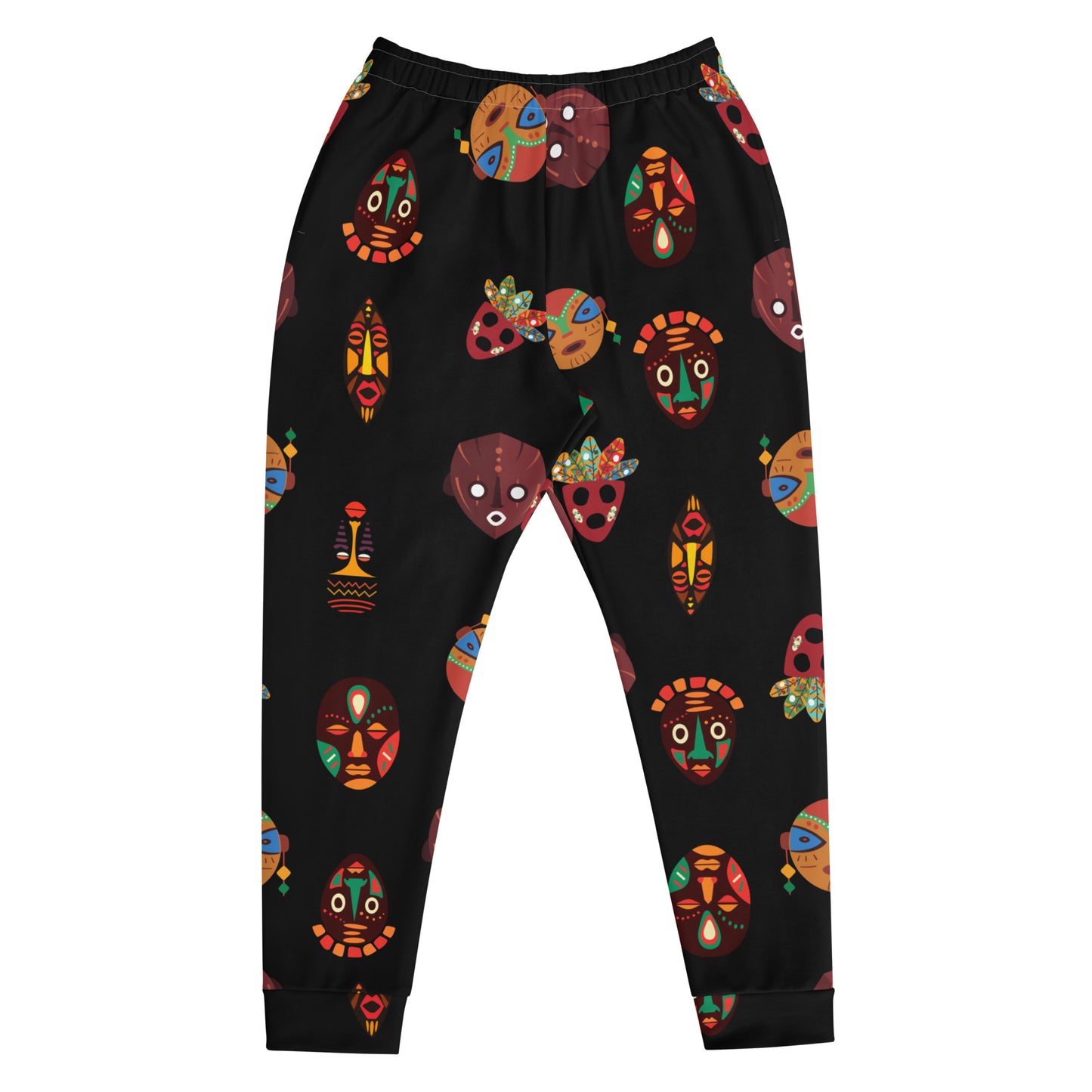 African Print Men's Joggers — Chi Tribal Mask | ASAKE-OGE