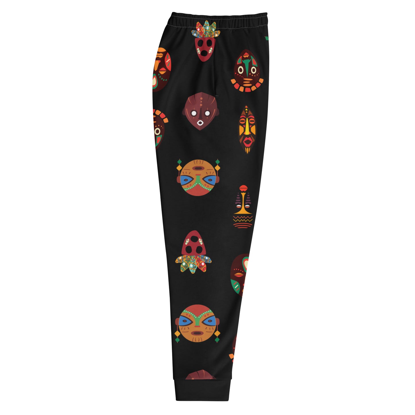African Print Men's Joggers — Chi Tribal Mask | ASAKE-OGE