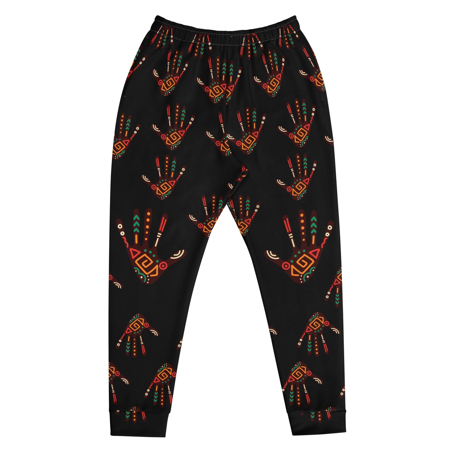 African Print Men's Joggers — Tribal Palm Print | ASAKE-OGE