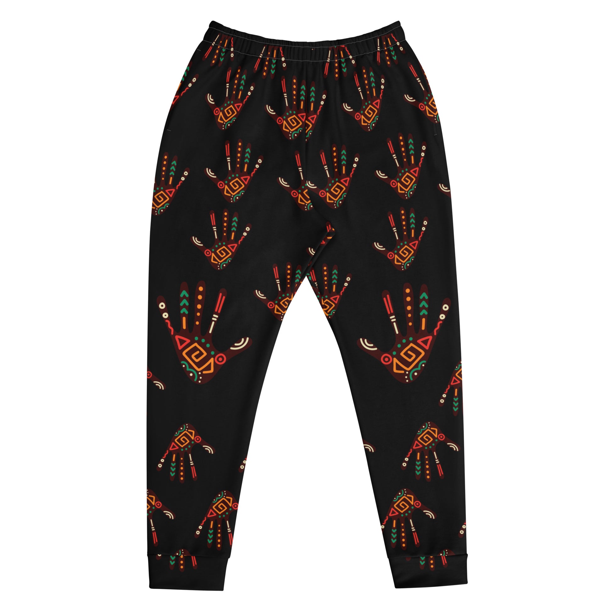 African Print Men's Joggers — Tribal Palm Print | ASAKE-OGE