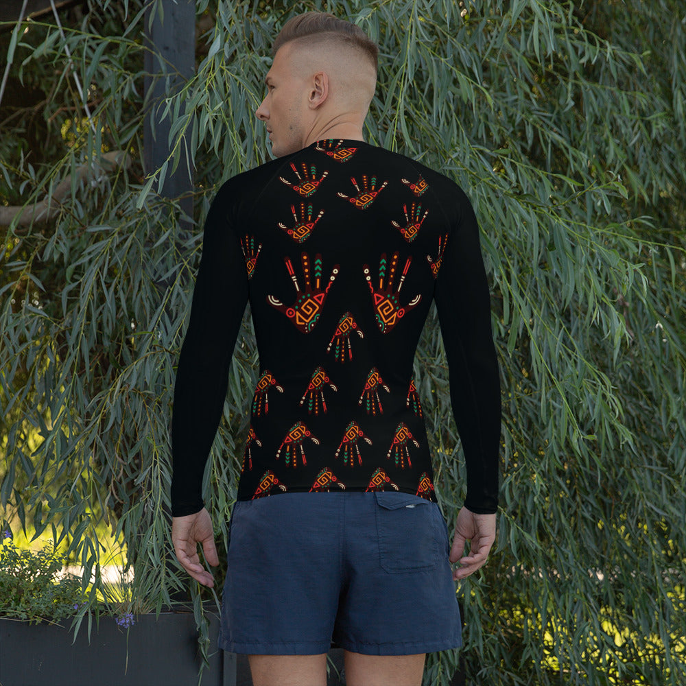 African Print Men's Rash Guard — UPF 50+ | ASAKE-OGE