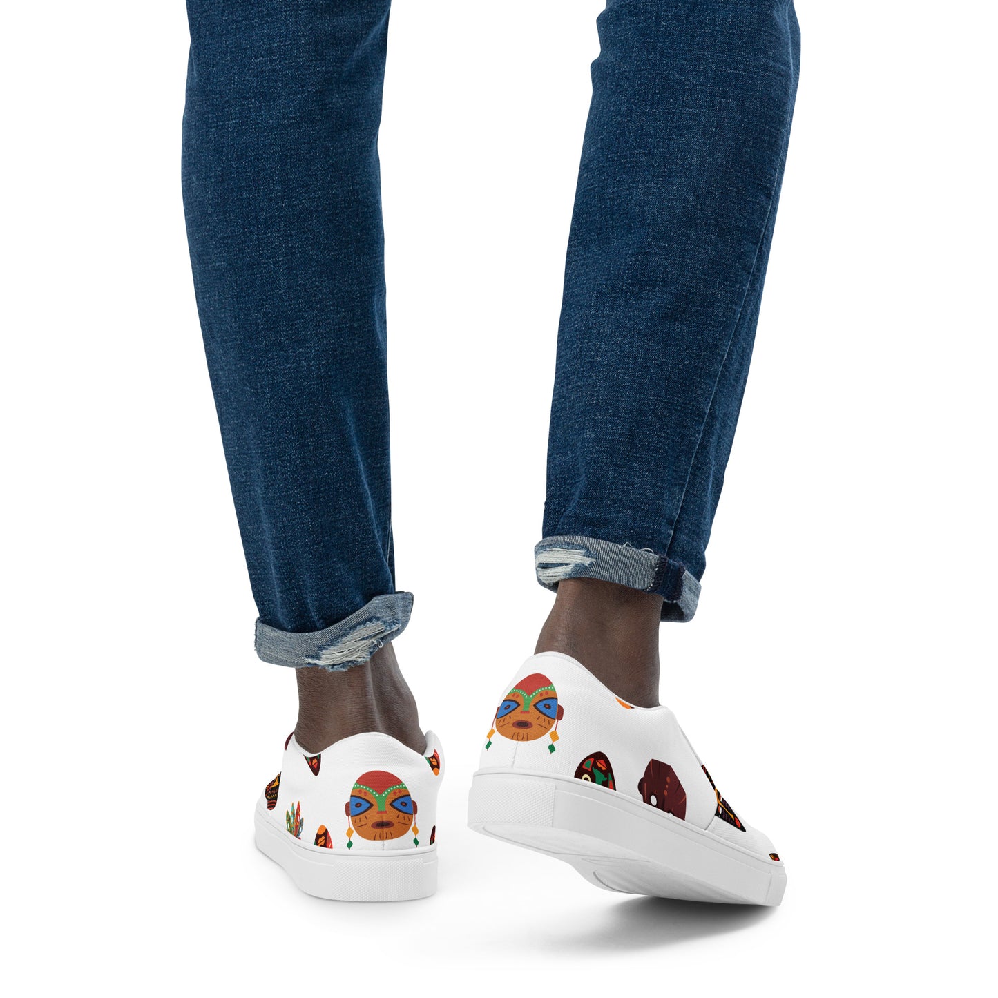 African Print Men's Slip-On Canvas Shoes | ASAKE-OGE