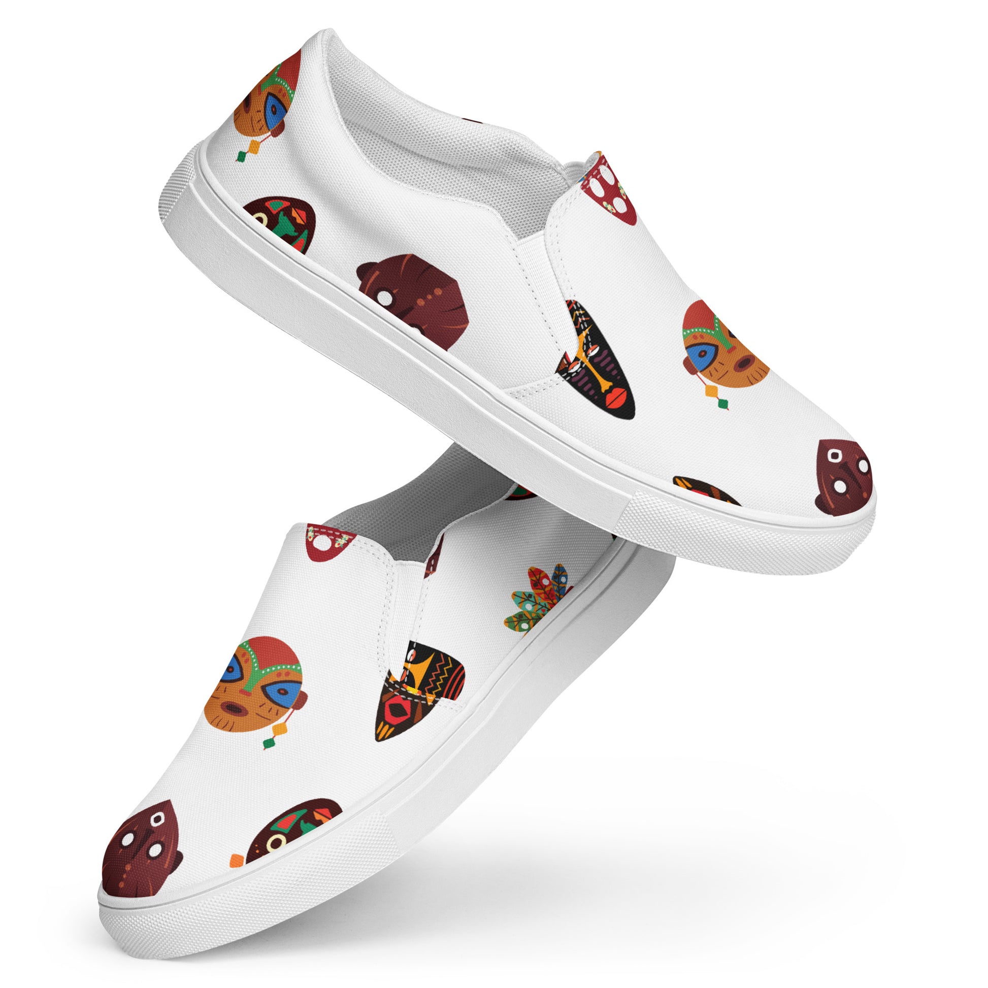 African Print Men's Slip-On Canvas Shoes | ASAKE-OGE