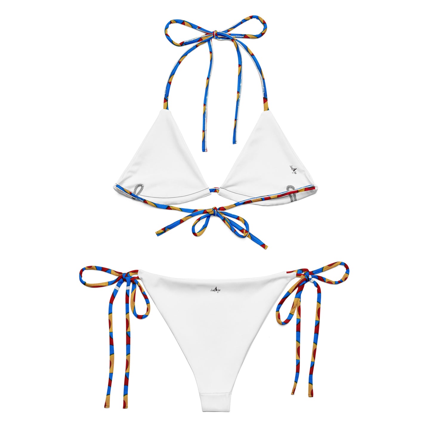 African Print String Bikini, Recycled UPF 50+ Swimwear | ASAKE-OGE