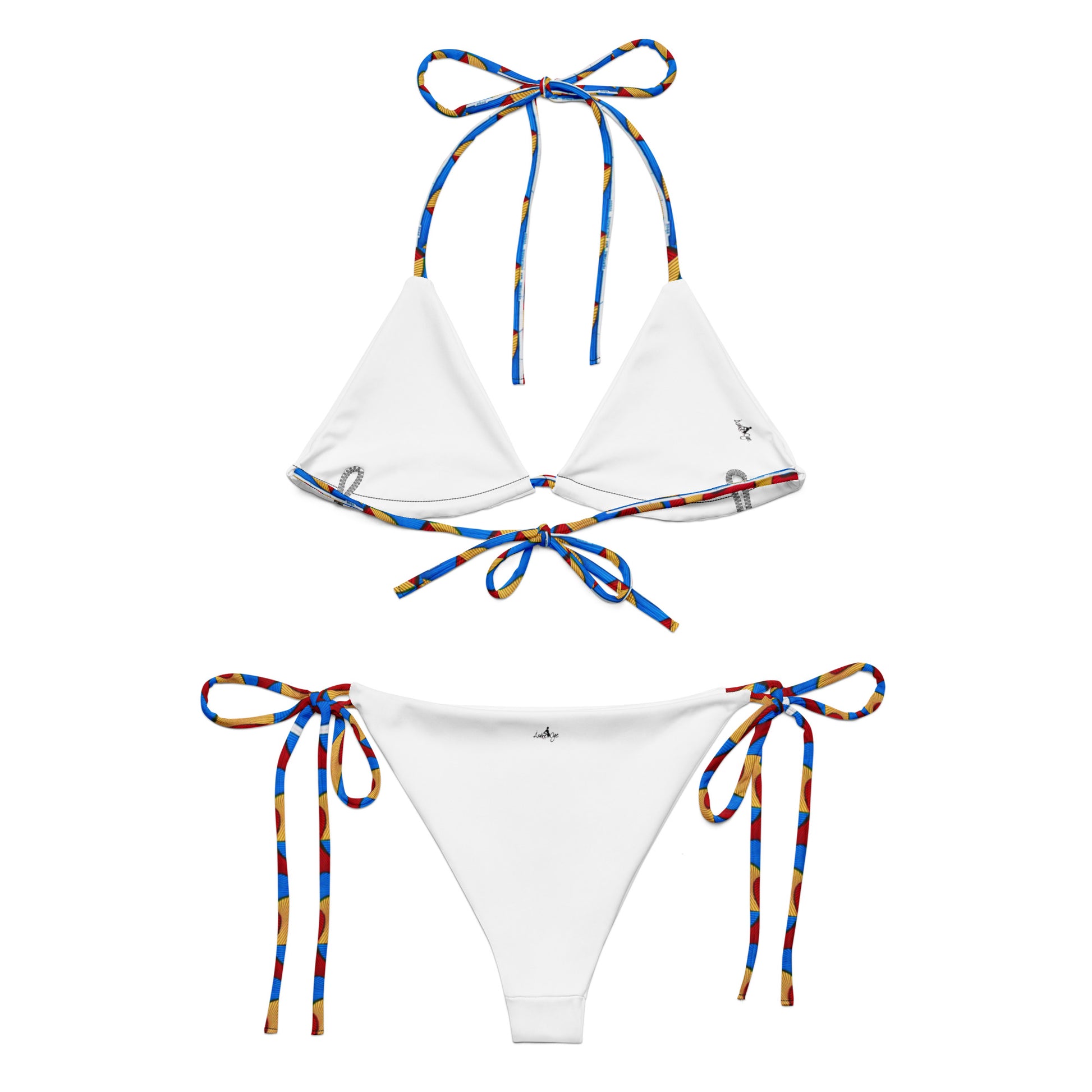 African Print String Bikini, Recycled UPF 50+ Swimwear | ASAKE-OGE