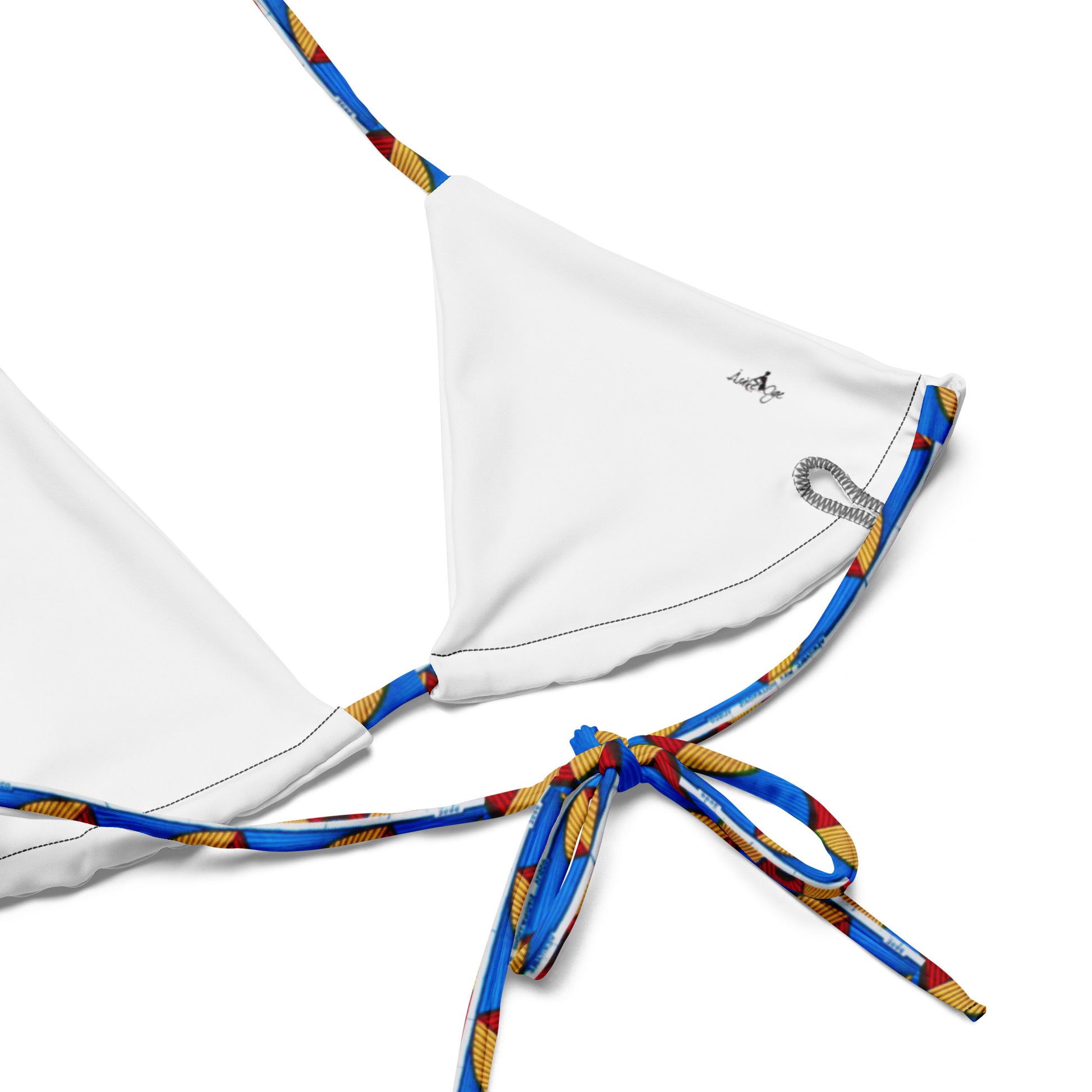 African Print String Bikini, Recycled UPF 50+ Swimwear | ASAKE-OGE