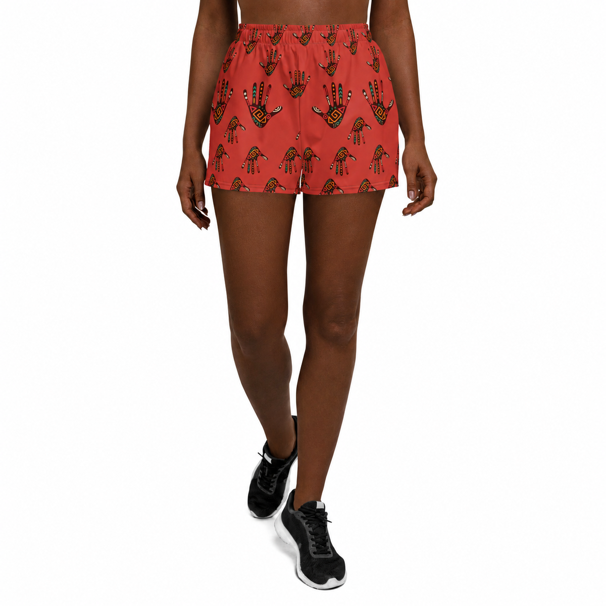 African Print Women's Athletic Shorts, Recycled UPF50+ 