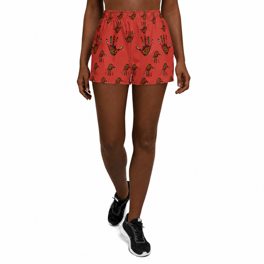 African Print Women's Athletic Shorts, Recycled UPF50+ 