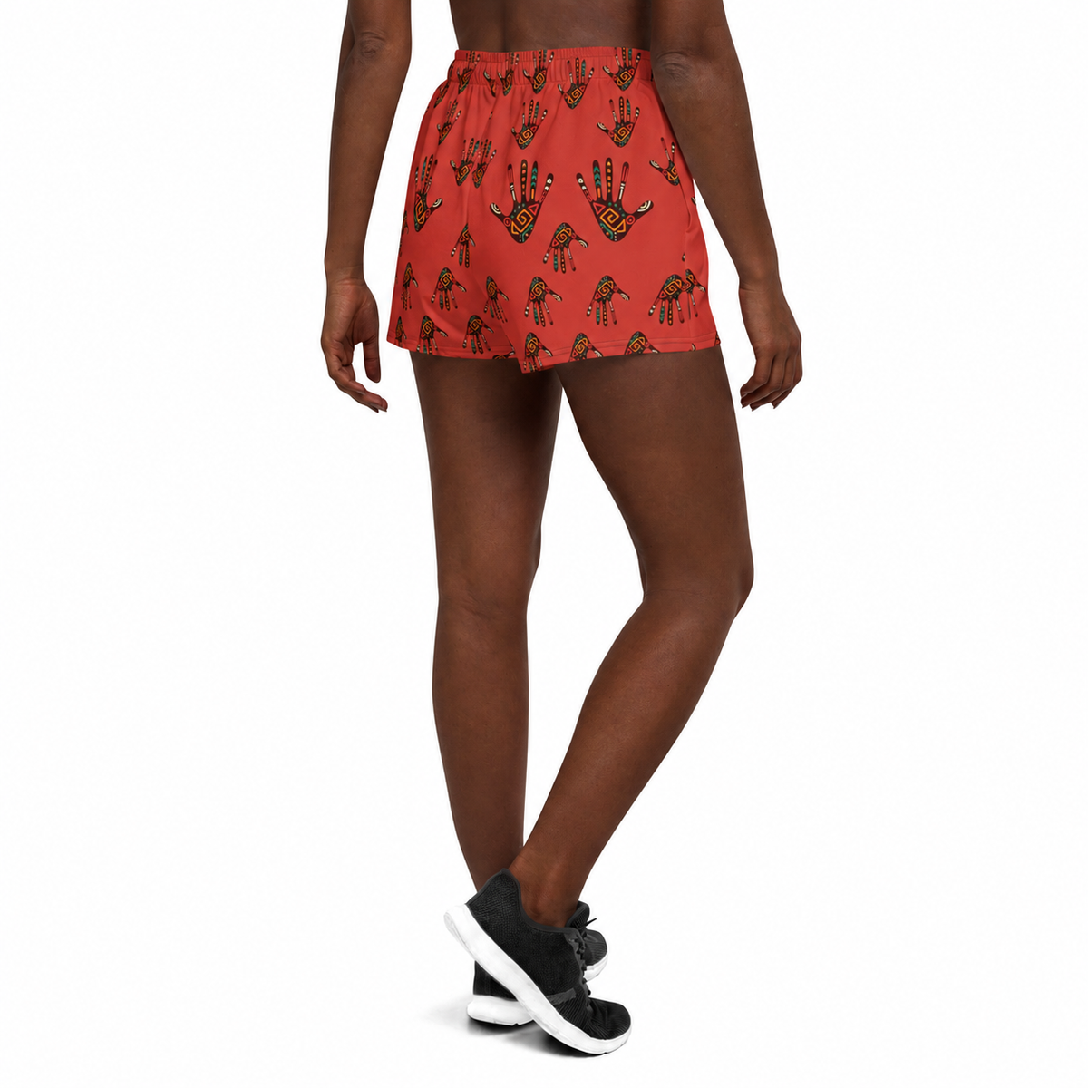 African Print Women's Athletic Shorts, Duro Kinetic Recycled Performance Shorts 2.5" Inseam