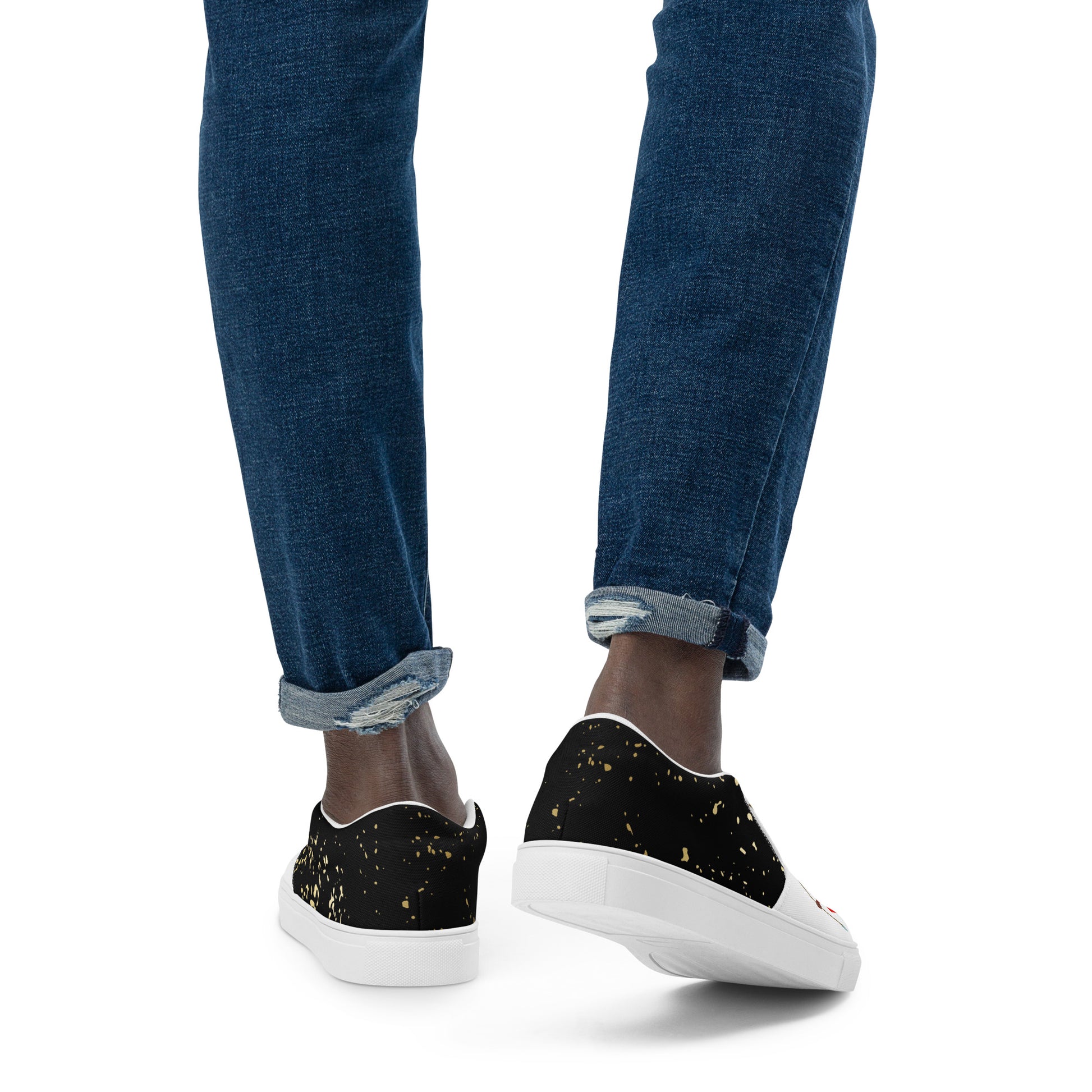 Agojie Midnight African Print Black Warrior Men’s Slip-On Canvas Shoes