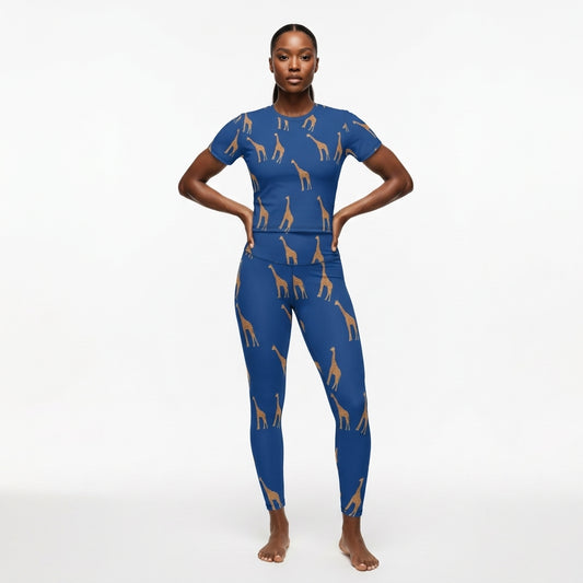 African Print Twiga Tee — Women's All-Over Print Crew Neck Shirt