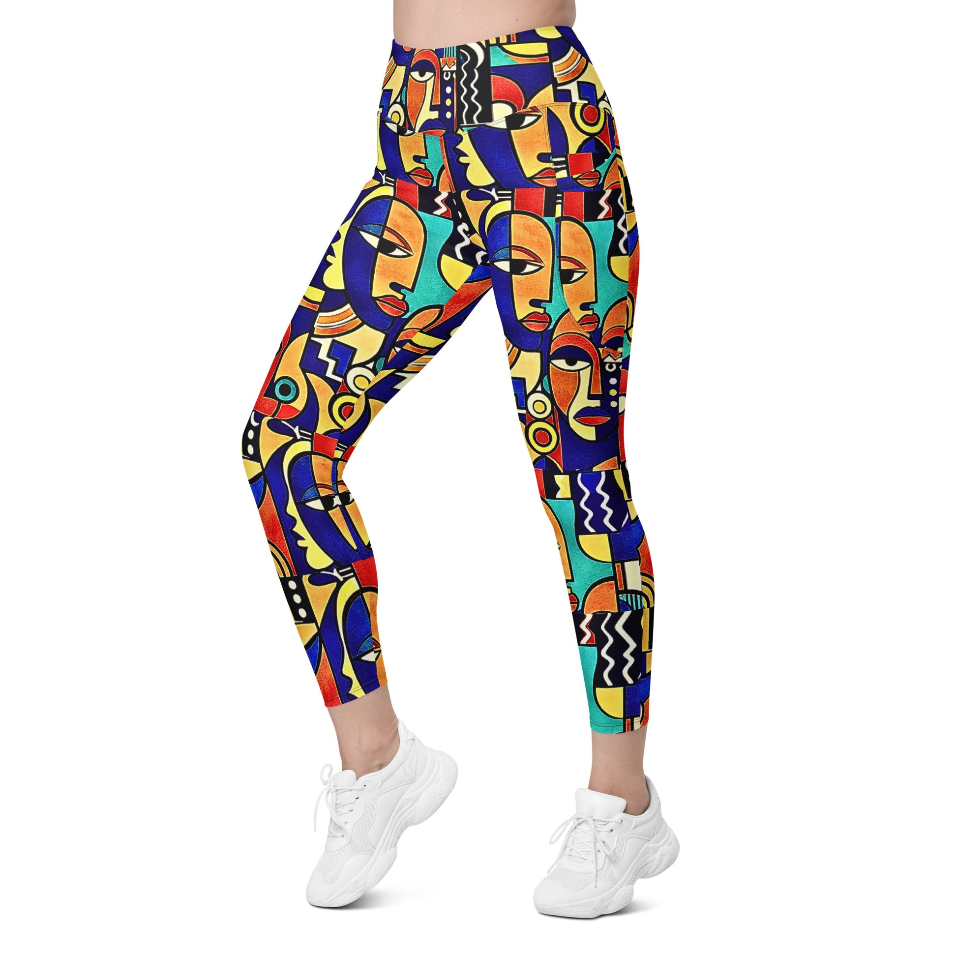  ÌWÀ African print leggings with pockets for Juneteenth active lifestyle 