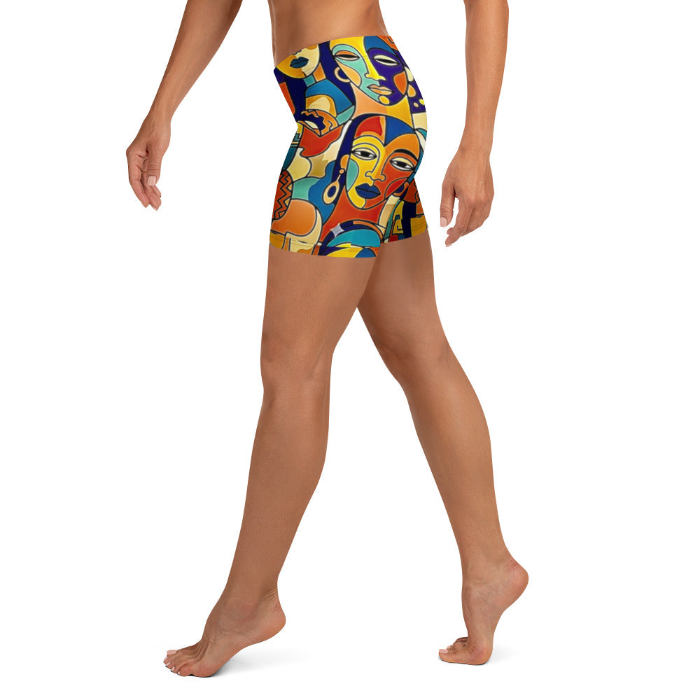 Lifestyle styling image featuring ASAKE-OGE Juneteenth festival shorts and African fashion print