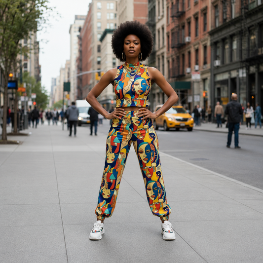 ÀWỌN ÀYA African Print Crop Top | Juneteenth Festival Outfit | ASAKE-OGE Cotton crop top