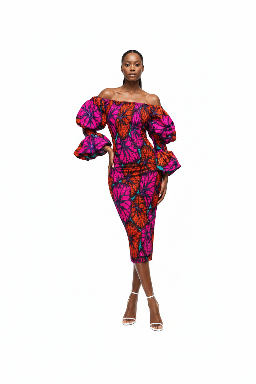 juneteenth african print designer luxury party dress