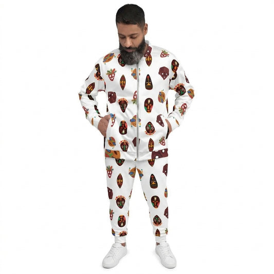 African Print Unisex Bomber Jacket — Mask Print ASAKE-OGE