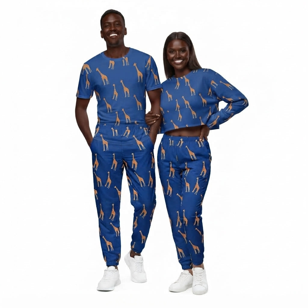 TWIGA African Print Unisex Track Pants — Giraffe Print Athleisure | ASAKE-OGE