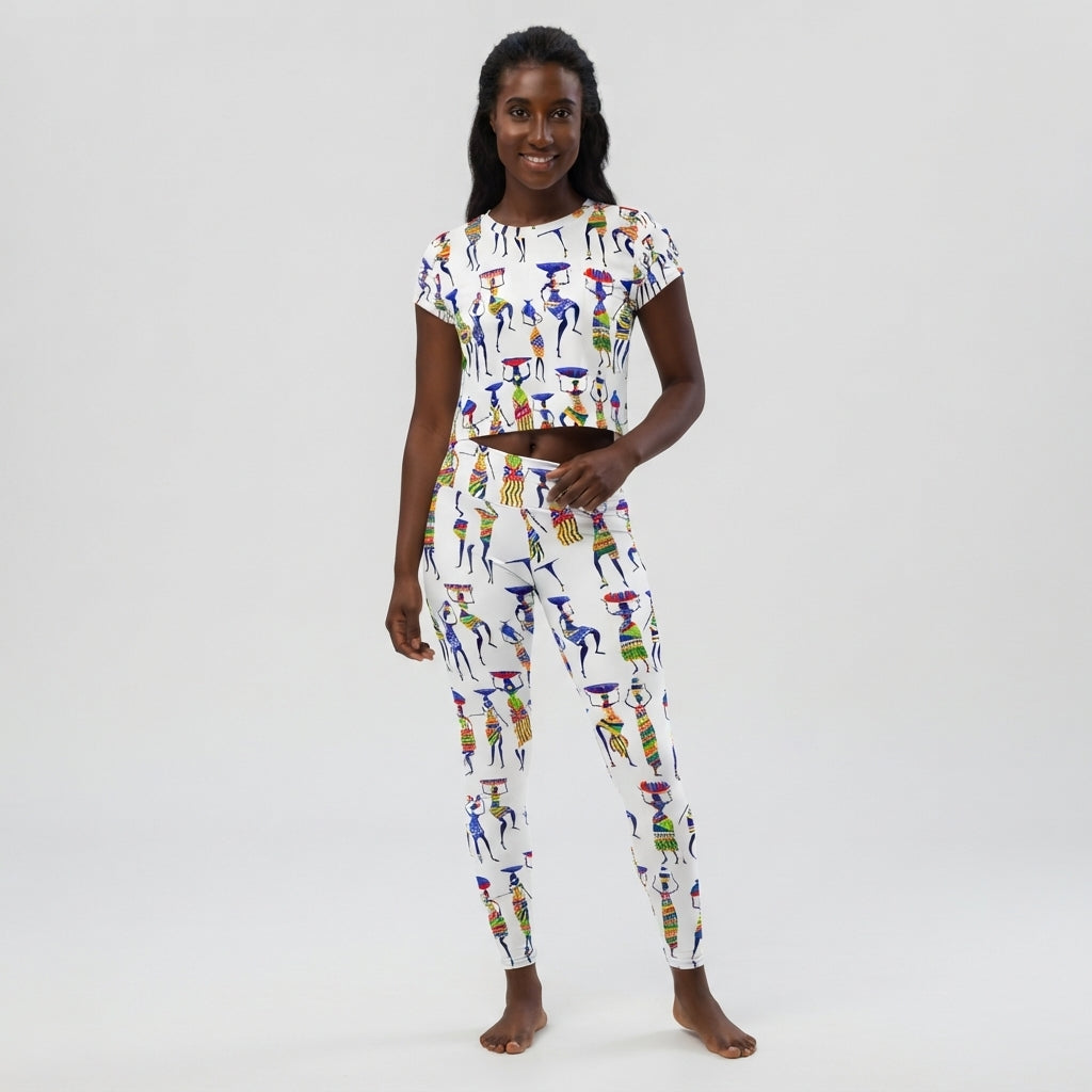 Yeye African Print Crop Top — Women's Heritage Art Print Fitted Tee