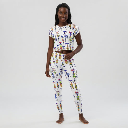 Yeye African Print Crop Top — Women's Heritage Art Print Fitted Tee