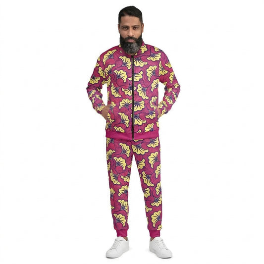 African Print Fleur Unisex Bomber Jacket — All-Over Floral Ankara Outerwear
