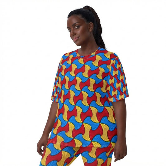 Santi African Print Short Sleeve Women's T-shirt