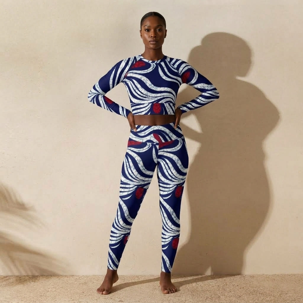 OMI African Print Long Sleeve Crop Top | ASAKE-OGE