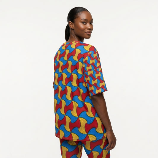 Santi African Print Short Sleeve Women's T-shirt