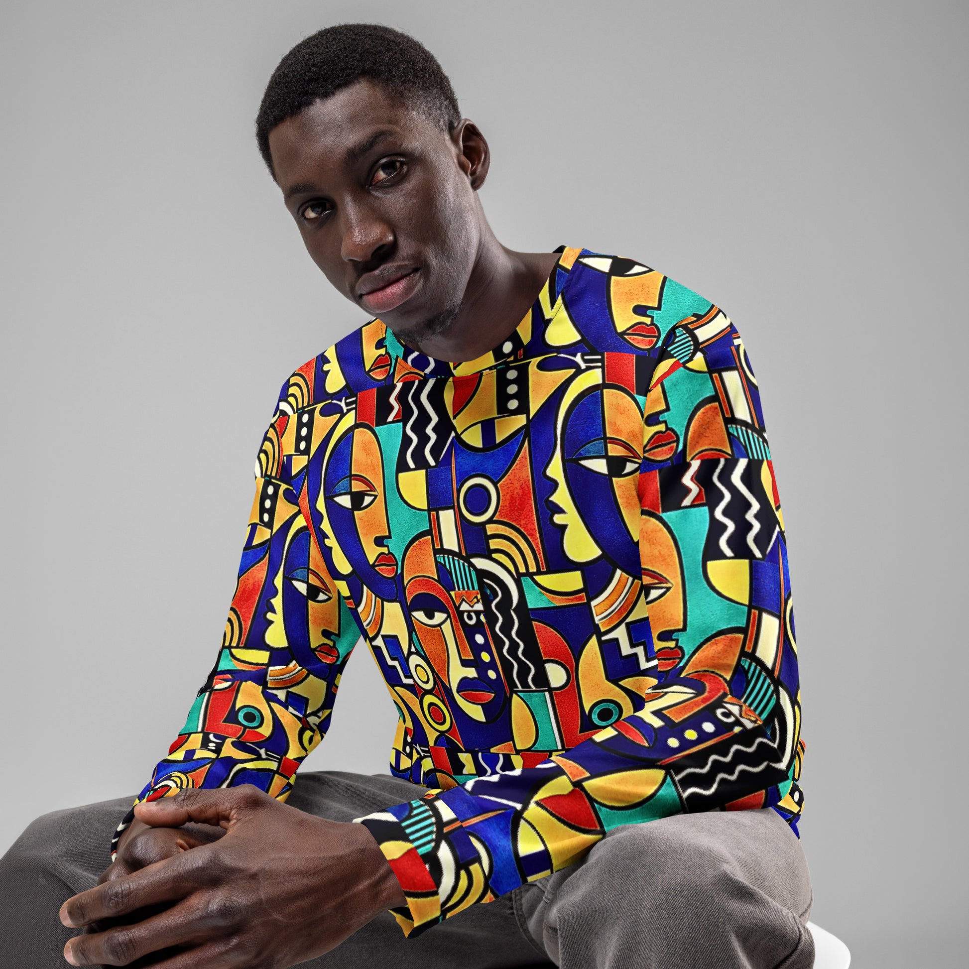 Iwa African Print Men's Sweatshirt Product mockup