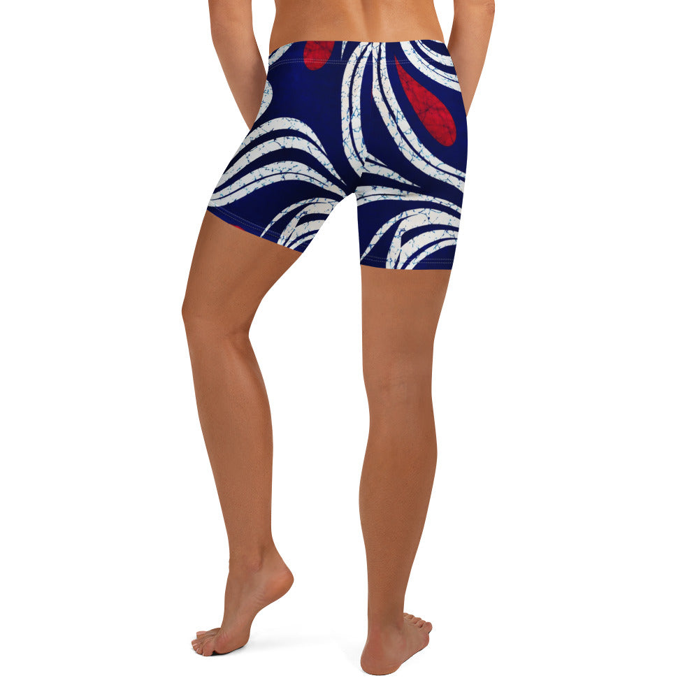 Omi African Print Athleisure Shorts Product mockup