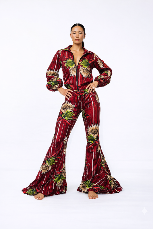 Woman wearing a Prince Revival Ankara African Print Set | ASAKE-OGE