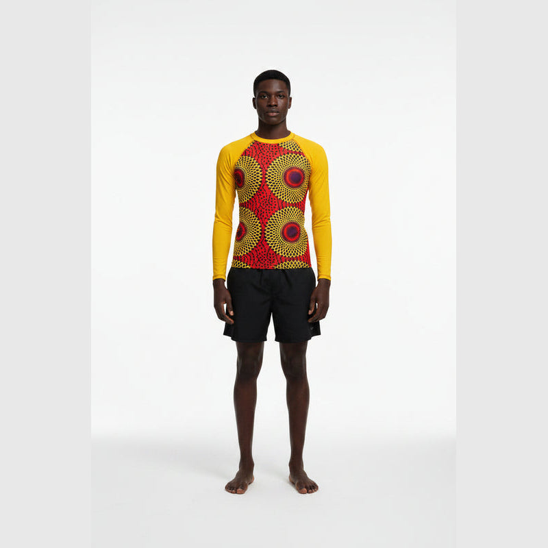 Rekiana African Print Ankara Men's Rash Guard