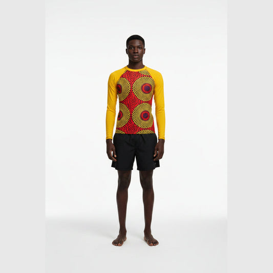 Rekiana African Print Ankara Men's Rash Guard