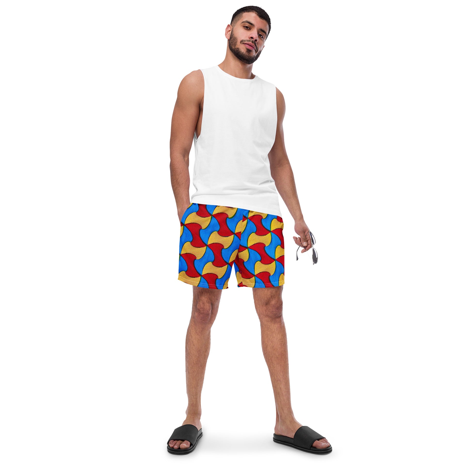 SANTI African Print Men's Swim Trunks | ASAKE-OGE
