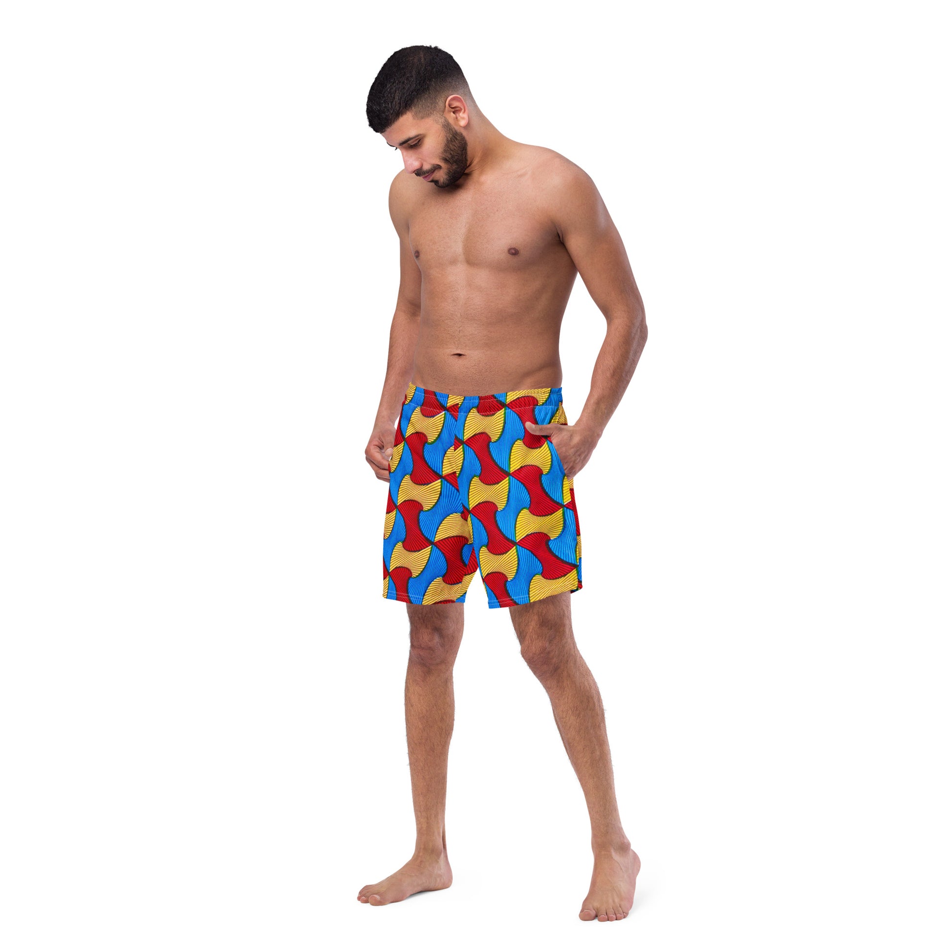 SANTI African Print Men's Swim Trunks | ASAKE-OGE