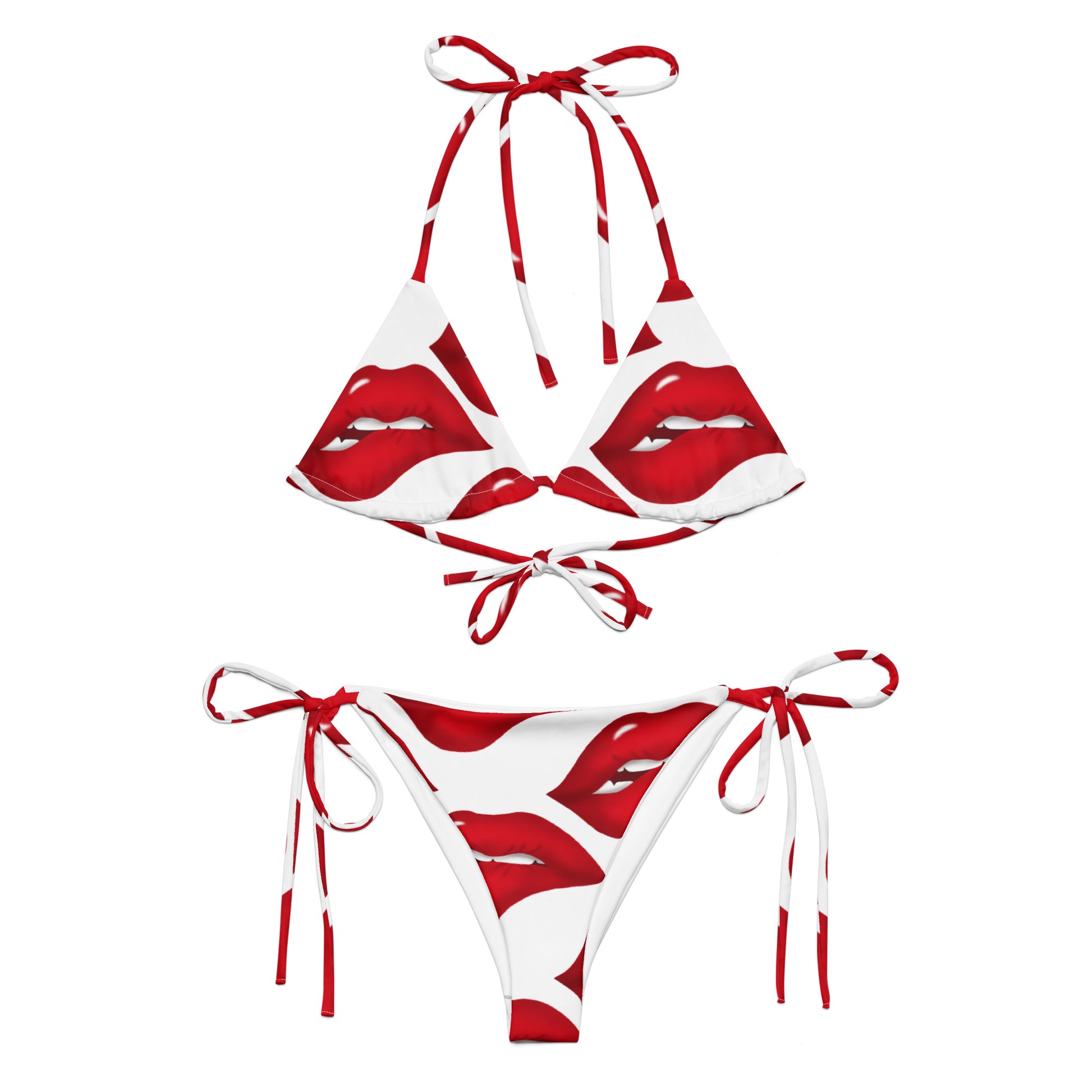Scarlet Kiss Recycled String Bikini, UPF 50+ | ASAKE-OGE