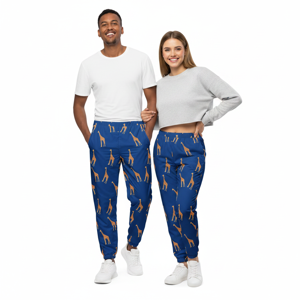 TWIGA African Print Unisex Track Pants — Giraffe Print Athleisure | ASAKE-OGE