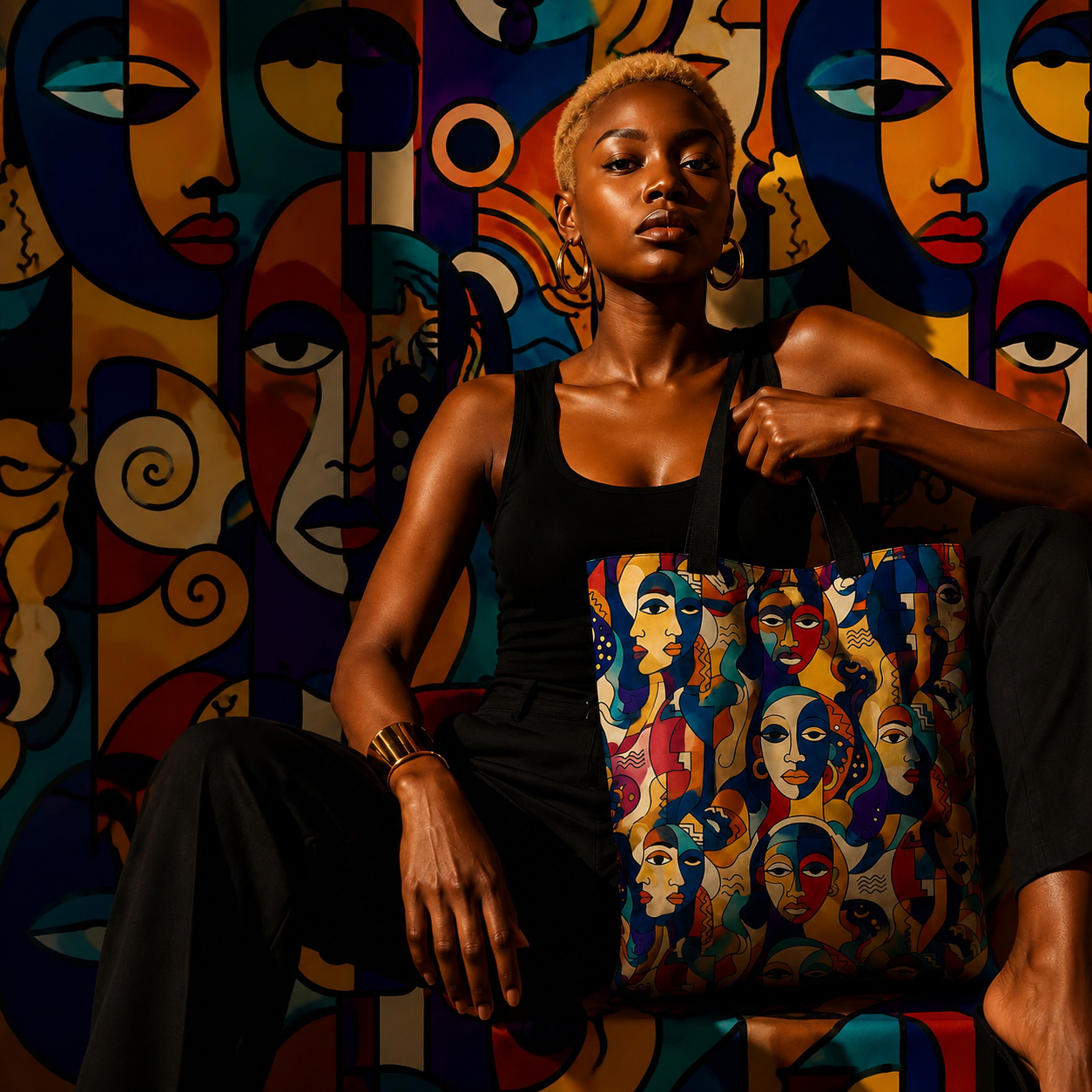 ÀWỌN ÀYA Large African Print Tote Bag | 