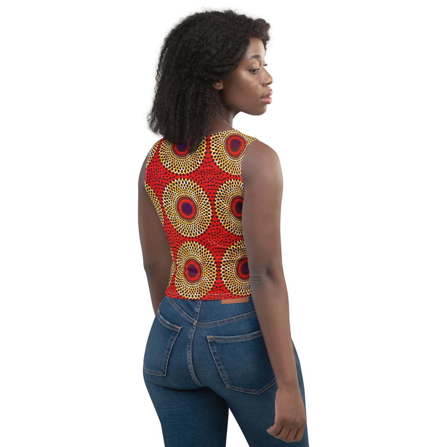 Rekiana Sunburst Print Women’s Crop Top - High-Performance Stretch