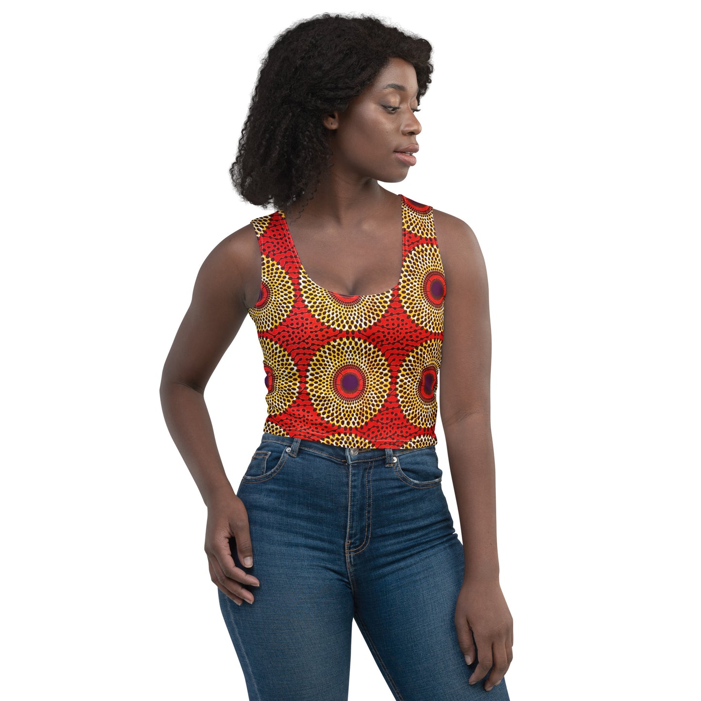 Rekiana Sunburst Print Women’s Crop Top - High-Performance Stretch
