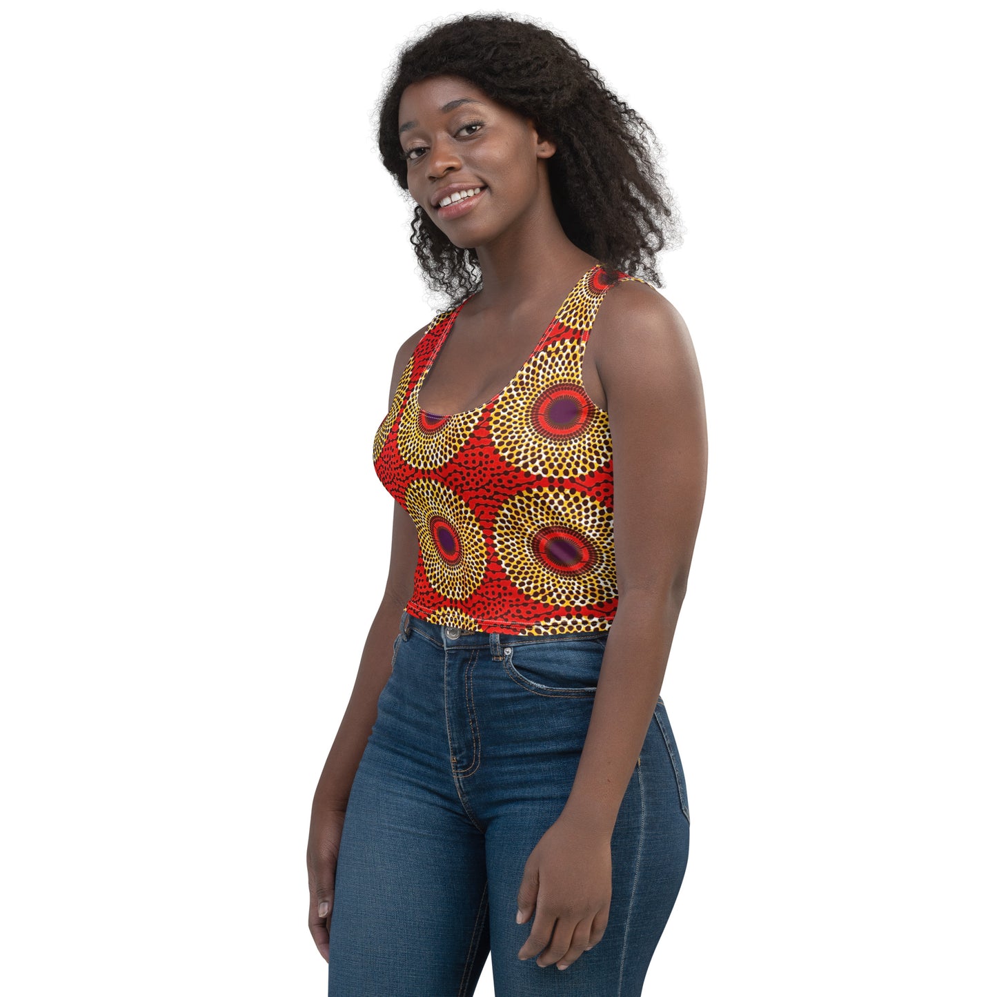 Rekiana Sunburst Print Women’s Crop Top - High-Performance Stretch