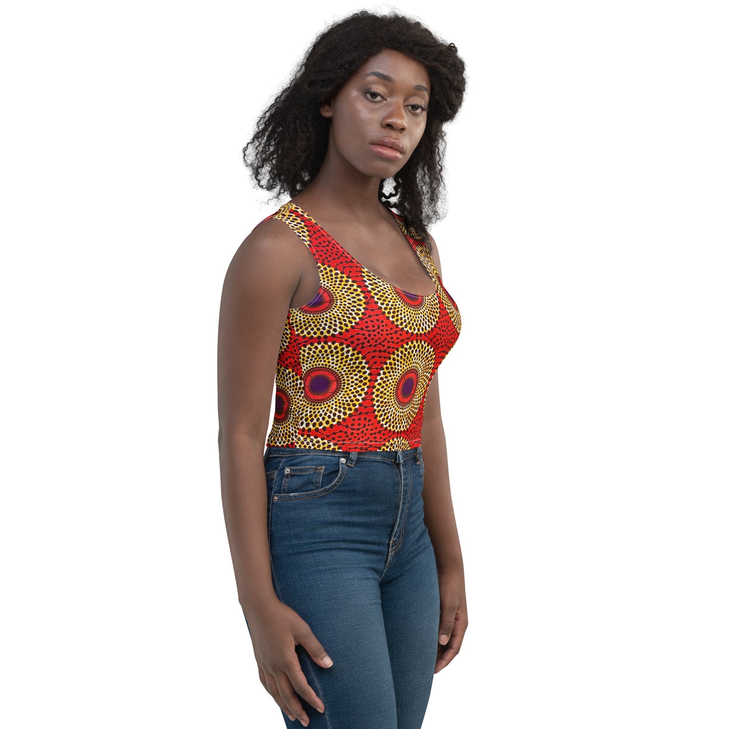 Rekiana Sunburst Print Women’s Crop Top - High-Performance Stretch