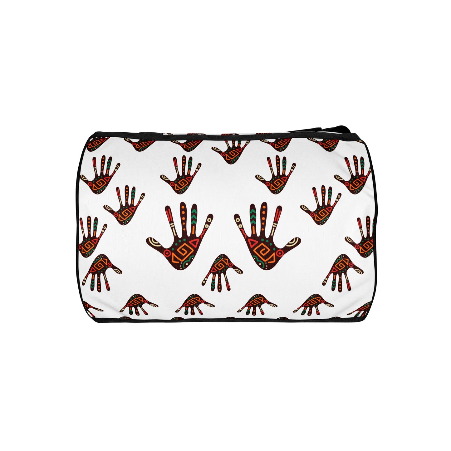 Bottom View of Duro Overnight Gym Bag showing Tribal Palm Print upclose